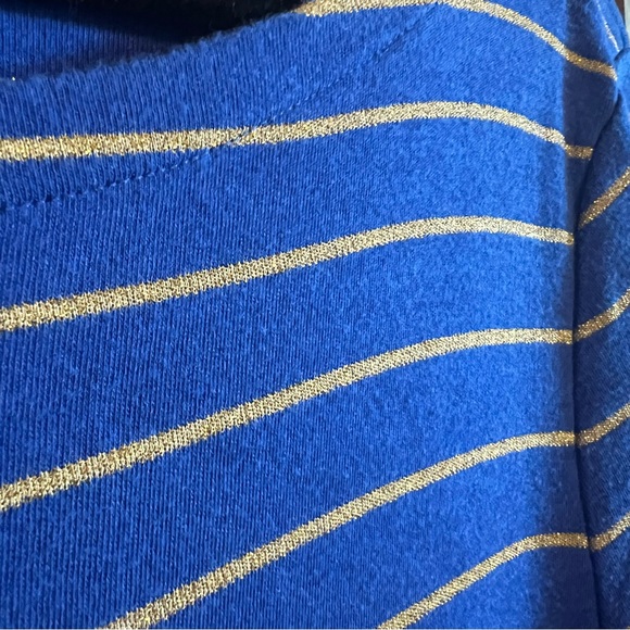 Charter Club Weekend Dress Womens Striped Drawstring Blue Glitter Gold XL - Picture 3 of 6